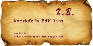 Koczkás Bálint névjegykártya